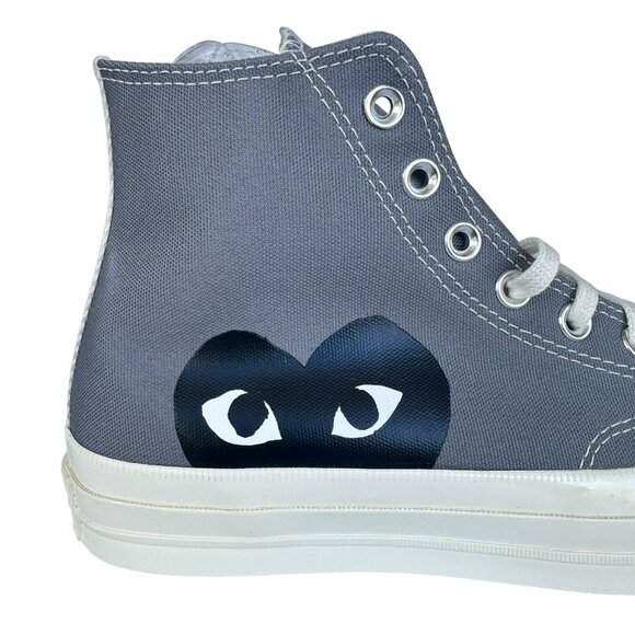 ✨Converse Chuck 70 HI Comme Des Garçons Play Sz 10.5 Women's Shoes Gray 171847C✨ - Picture 6 of 9